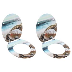 vidaXL WC sedadl&aacute; 2 ks s poklopom, MDF, dizajn s mu&scaron;ľami