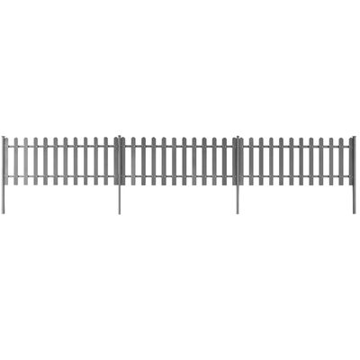 vidaXL Latkový plot so stĺpikmi 3 ks, WPC 600x80 cm