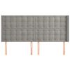 vidaXL Čelo postele so záhybmi bledosivé 203x16x118/128 cm zamat