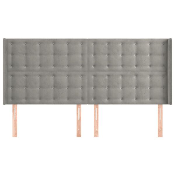 vidaXL Čelo postele so záhybmi bledosivé 203x16x118/128 cm zamat