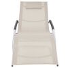 vidaXL Záhradné ležadlo s vankúšom, hliník a textilén, krémové