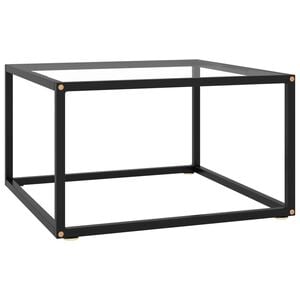 vidaXL Konferenčn&yacute; stol&iacute;k, čierny, tvrden&eacute; sklo 60x60x35 cm