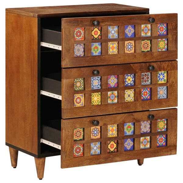 vidaXL Serv&iacute;rovacia skriňa Orech 60 x 33,5 x 75 cm Mas&iacute;vne mango drevo