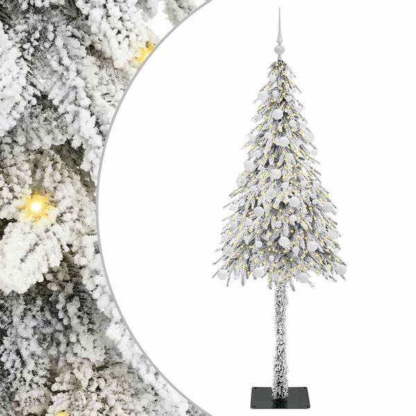 vidaXL Vianočný stromček s 300 LED-i Biela 180 cm PE a oceľ