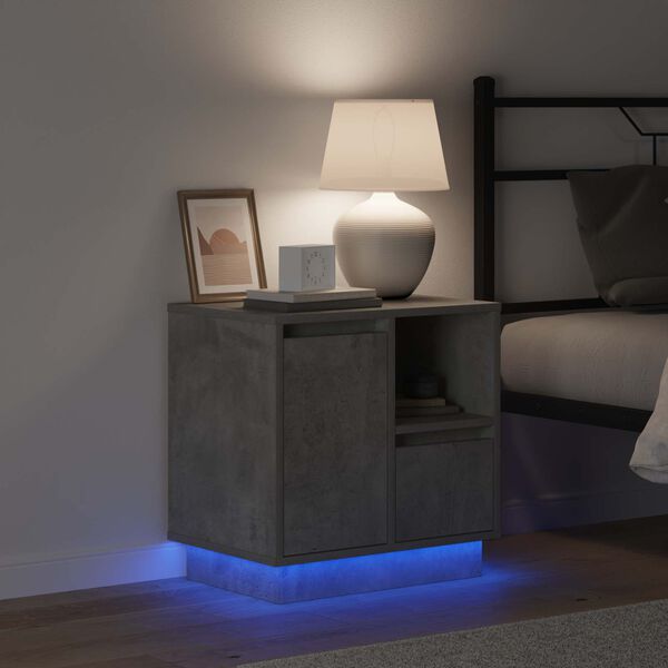 vidaXL Nočn&yacute; stol&iacute;k Bet&oacute;nov&aacute; &scaron;ed&aacute; 50 x 34,5 x 50 cm Kompozitn&eacute; drevo