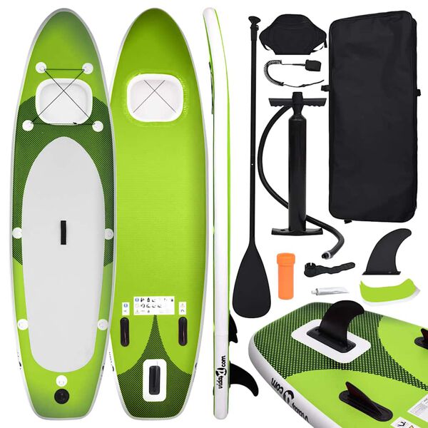 vidaXL Nafukovací Stand up paddleboard zelený 360x81x10 cm