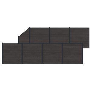 vidaXL S&uacute;prava plotov 8 pcs 1311 x 186 cm WPC a hlin&iacute;k Čierna