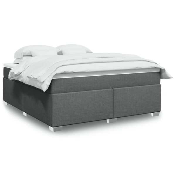 vidaXL Boxspring posteľ s matracom tmavosiv&aacute; 180x200 cm l&aacute;tka