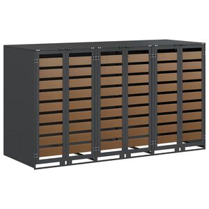 vidaXL Úložisko na 3 koše Wheelie Antracit 340 x 77.5 x 115.5 cm Oceľ