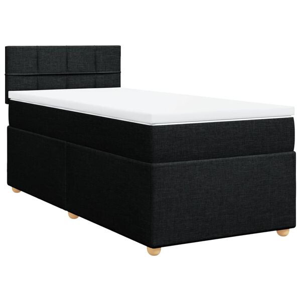 vidaXL Boxspring posteľ s matracom čierna 100x200 cm l&aacute;tka