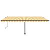 vidaXL Samostatne stojaca automatická markíza 500x350 cm žlto-biela
