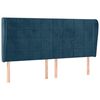 vidaXL Čelo postele so z&aacute;hybmi tmavomodr&aacute; 203x23x118/128 cm zamat