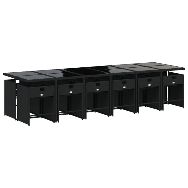 vidaXL 13-dielna z&aacute;hr. jed&aacute;lensk&aacute; s&uacute;prava s vank&uacute;&scaron;mi čierna polyratan