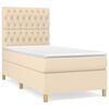 vidaXL Posteľn&yacute; r&aacute;m boxspring s matracom kr&eacute;mov&yacute; 90x190 cm l&aacute;tka