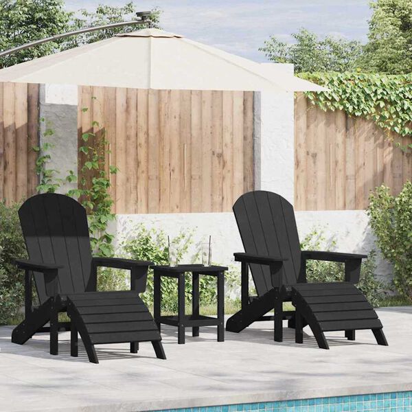 vidaXL Záhradný lounge nábytok 2 pcs Čierna 74 x 82 x 90cm Plast