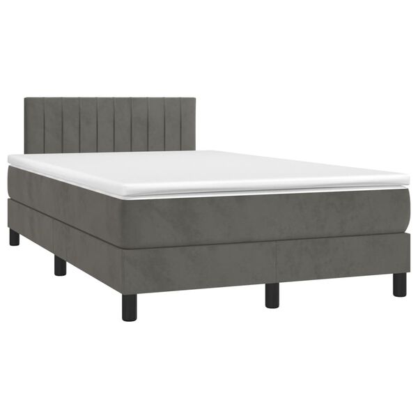 vidaXL Boxspring posteľ s matracom, tmavosiv&aacute; 120x190 cm, zamat