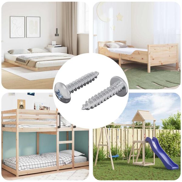 vidaXL Drevo skrutky 2 pcs Strieborn&aacute; M4 x 20 mm Oceľ