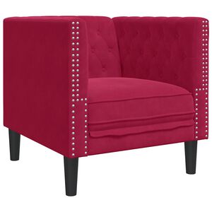 vidaXL Pohovka Chesterfield v&iacute;novo-červen&aacute; zamat