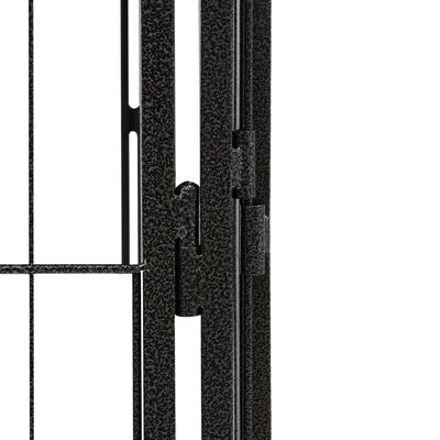 vidaXL Ohrádka pre psov 8 panelov čierna 100x50 cm práškovaná oceľ
