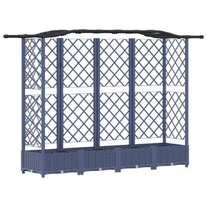 vidaXL Vyv&yacute;&scaron;en&yacute; z&aacute;hon s mriežkou a strechou Siv&aacute; 203,5 x 40 x 123 cm