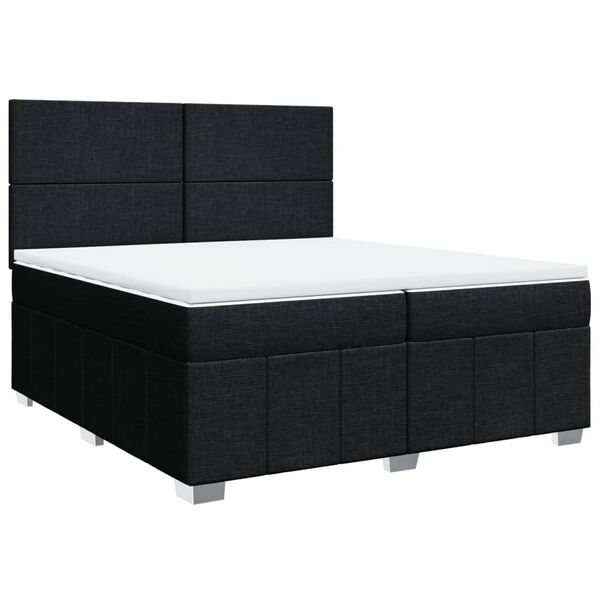 vidaXL Boxspring posteľ s matracom čierna 200x200 cm látka