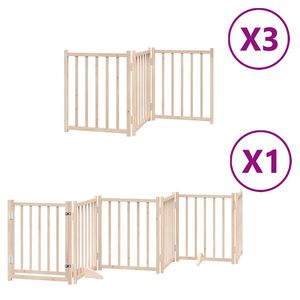 vidaXL Br&aacute;na pre psa s dverami skladacia 15panely 750cm topoľov&eacute; drevo