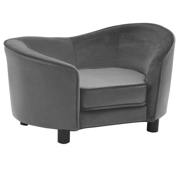 vidaXL Pohovka pre psa, siv&aacute; 69x49x40 cm, ply&scaron; a umel&aacute; koža