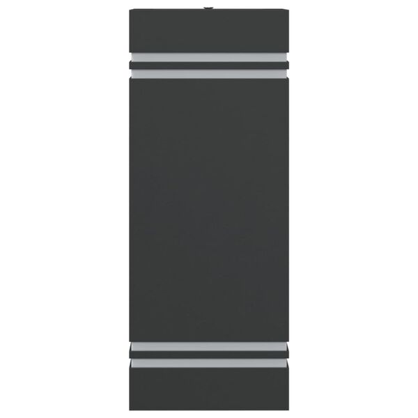 vidaXL Vonkaj&scaron;ie n&aacute;stenn&eacute; svetlo čierne nehrdzavej&uacute;ca oceľ