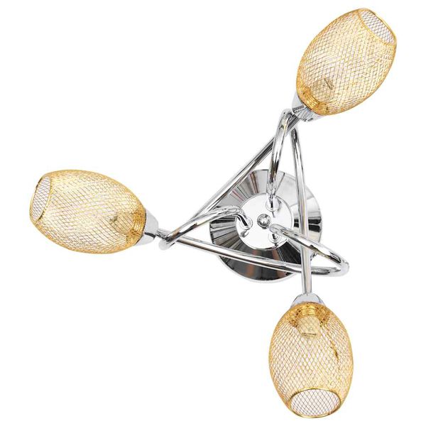 vidaXL Stropn&aacute; lampa s pozl&aacute;ten&yacute;mi tienidlami na 3 žiarovky G9