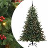 vidaXL Umel&yacute; vianočn&yacute; stromček Zelen&aacute; 210 cm PVC, kov a plast