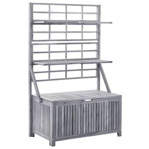 vidaXL &Uacute;ložn&yacute; box s mriežkou siv&yacute; 99x55x160 cm ak&aacute;ciov&yacute; mas&iacute;v