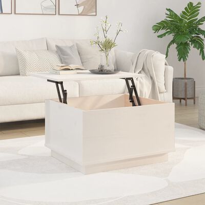 vidaXL Konferenčný stolík biely 60x50x35 cm borovicový masív