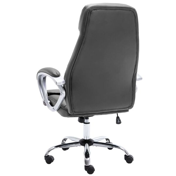 vidaXL Kancel&aacute;rske kreslo siv&eacute; prav&aacute; koža