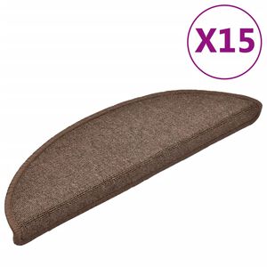 vidaXL Schodov&eacute; rohože 15 ks 56x17x3 cm k&aacute;vovo hned&eacute; polkruhov&eacute;