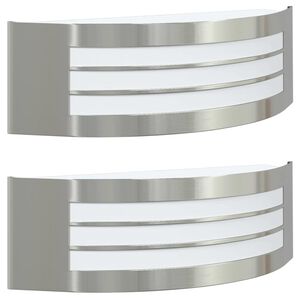 vidaXL Vonkajšie nástenné svetlá 2 pcs Strieborná 32 x 10 x 10 cm