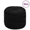 vidaXL Pracovn&eacute; lano čierne 6 mm 50 m polyester