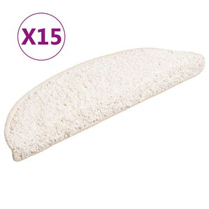 vidaXL Schodov&eacute; rohože 15 ks 56x17x3 cm biele polkruhov&eacute;