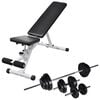 vidaXL Posilňovacia lavica so sadou činiek barbell a dumbbell 30,5 kg