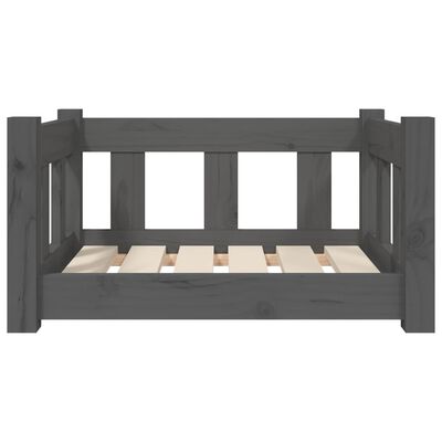 vidaXL Psia posteľ sivá 55,5x45,5x28 cm borovicový masív