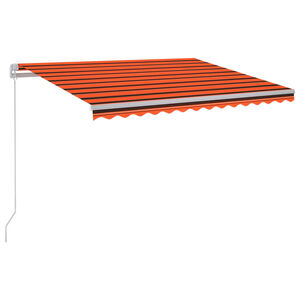 vidaXL Ručne zaťahovacia mark&iacute;za s LED 300x250 cm oranžovo-hned&aacute;
