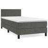 vidaXL Posteľn&yacute; r&aacute;m boxspring s matracom tmavosiv&yacute; 90x200 cm zamat