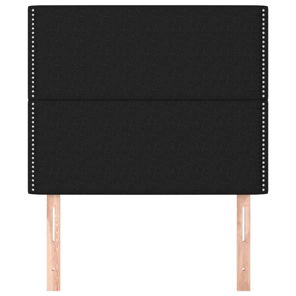 vidaXL Čelo postele čierne 80x5x118/128 cm l&aacute;tkov&eacute;