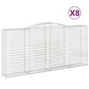 vidaXL Obl&uacute;kov&eacute; gabi&oacute;nov&eacute; ko&scaron;e 8ks 400x50x180/200cm pozinkovan&eacute; železo