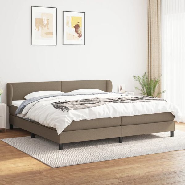 vidaXL Boxspring posteľ s matracom sivohned&yacute; 200x200 cm l&aacute;tka