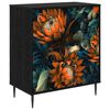 vidaXL Př&iacute;born&iacute;k LOCHEM Oranžov&yacute; vzor 66 x 36,5 x 76 cm Čierny dub