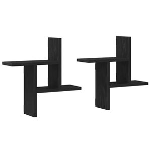 vidaXL N&aacute;stenn&eacute; police 2 ks čierne dub 38x12x38 cm kompozitn&eacute; drevo