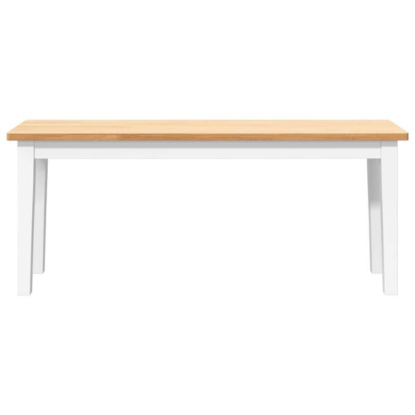 vidaXL Lavica 110 cm Biela mas&iacute;vna guma