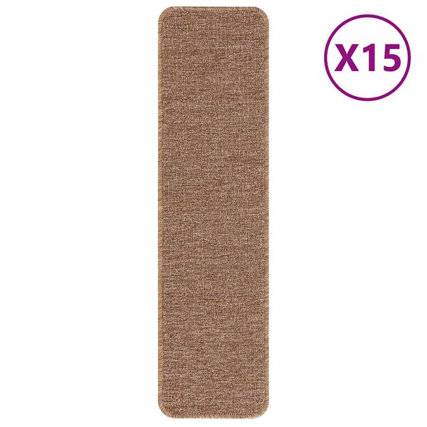vidaXL Proti&scaron;mykov&eacute; schodov&eacute; rohože 15 pcs Žlt&aacute; 75 x 20 cm PP