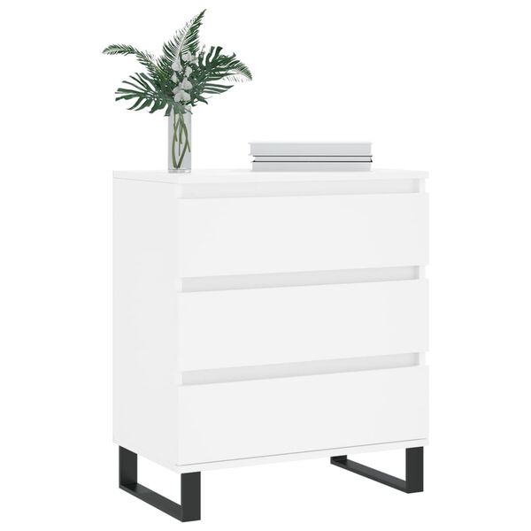 vidaXL Komoda biela 60x35x70 cm spracované drevo