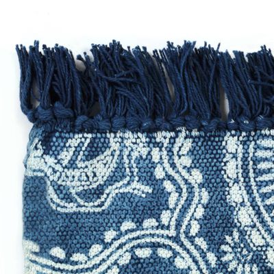 vidaXL Kilim koberec bavlna 120x180 cm vzorovaný modrý